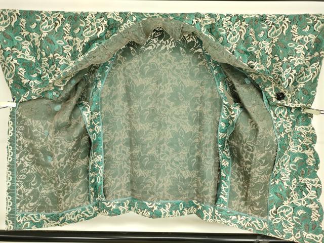 平和屋着物▽道行コート　スリーシーズン　春夏秋　塵除け　総レース　更紗花文　DABH6858az