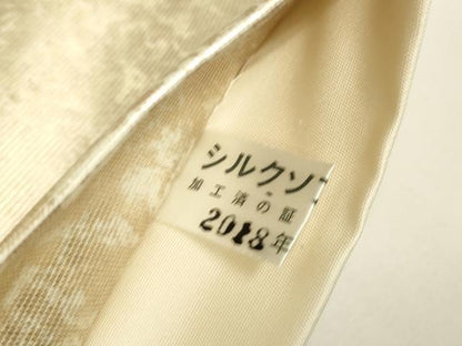 平和屋着物▼太鼓柄袋帯　螺鈿箔　鳳凰花文　金彩　正絹　逸品　DABH6884az