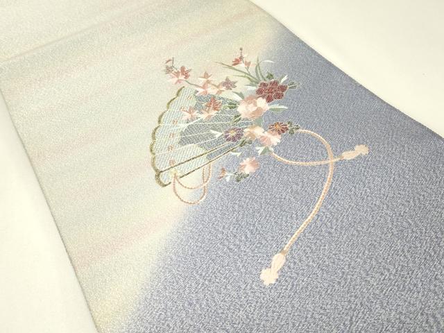 平和屋着物▼中国三大刺繍　スワトウ刺繍　汕頭刺繍　綴れ　太鼓柄袋帯　駒刺繍　総刺繍　檜扇花文　金糸　正絹　逸品　DABH6896az
