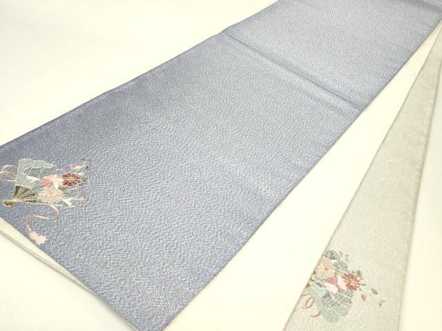 平和屋着物▼中国三大刺繍　スワトウ刺繍　汕頭刺繍　綴れ　太鼓柄袋帯　駒刺繍　総刺繍　檜扇花文　金糸　正絹　逸品　DABH6896az