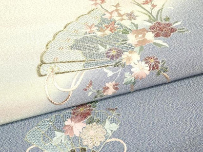 平和屋着物▼中国三大刺繍　スワトウ刺繍　汕頭刺繍　綴れ　太鼓柄袋帯　駒刺繍　総刺繍　檜扇花文　金糸　正絹　逸品　DABH6896az