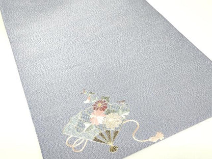 平和屋着物▼中国三大刺繍　スワトウ刺繍　汕頭刺繍　綴れ　太鼓柄袋帯　駒刺繍　総刺繍　檜扇花文　金糸　正絹　逸品　DABH6896az