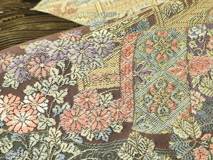 平和屋着物▼西陣　田中義織物謹製　六通柄袋帯　加賀珀鳳　九百錦　珀鳳絵巻　黒地　金糸　証紙付き　正絹　逸品　未使用　DABH6910az