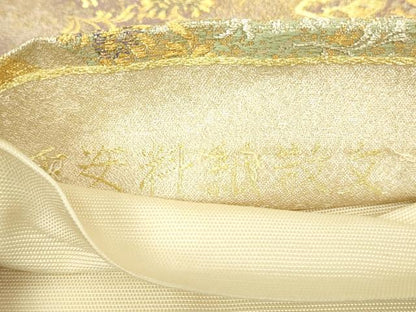 平和屋着物▼六通柄袋帯　平安料紙敬文　金銀糸　三越扱い　正絹　逸品　DABH6917az