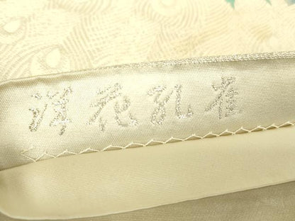 平和屋着物▼六通柄袋帯　洋花孔雀　金糸　正絹　逸品　DABH6977az