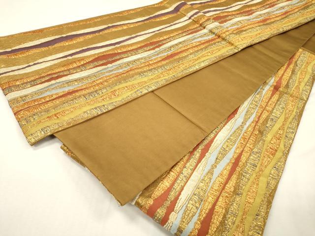 平和屋着物▼六通柄袋帯　本賊　金糸　正絹　逸品　DABH7019fe