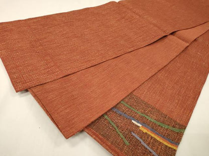 平和屋着物▽太鼓柄袋帯　スリーシーズン　春夏秋　すくい織　熨斗文　金糸　正絹　逸品　未使用　DABH7052fe