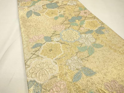 平和屋着物▼両面　六通柄袋帯　辻が花　金銀糸　正絹　逸品　DABH7054fe
