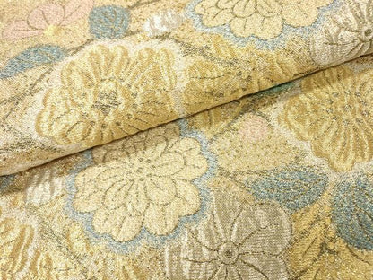 平和屋着物▼両面　六通柄袋帯　辻が花　金銀糸　正絹　逸品　DABH7054fe