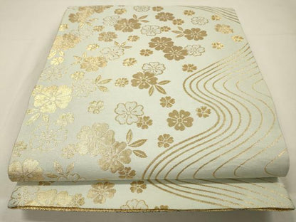平和屋着物▼両面　六通柄袋帯　辻が花　金銀糸　正絹　逸品　DABH7054fe