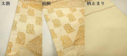 平和屋着物▼六通柄袋帯　名物裂　金糸　正絹　逸品　DABH7067fe