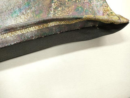平和屋着物▼六通柄袋帯　道長正倉院花文　金銀糸　引箔　正絹　逸品　DABH7094fe