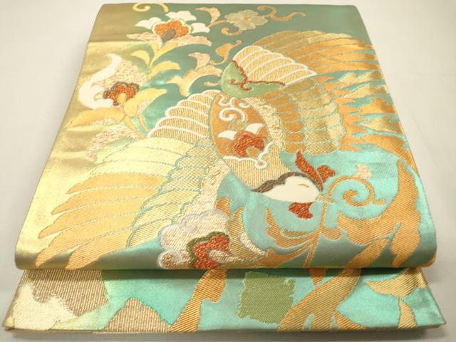 平和屋着物▼六通柄袋帯　彩慶鳳凰文　金糸　正絹　逸品　DABH7102fe