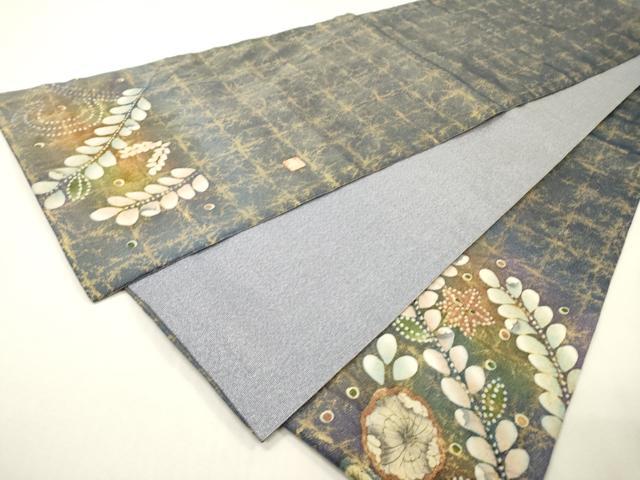 平和屋着物▼太鼓柄袋帯　作家物　絞り　辻が花　金糸　正絹　逸品　DABH7103fe