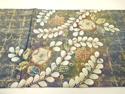 平和屋着物▼太鼓柄袋帯　作家物　絞り　辻が花　金糸　正絹　逸品　DABH7103fe