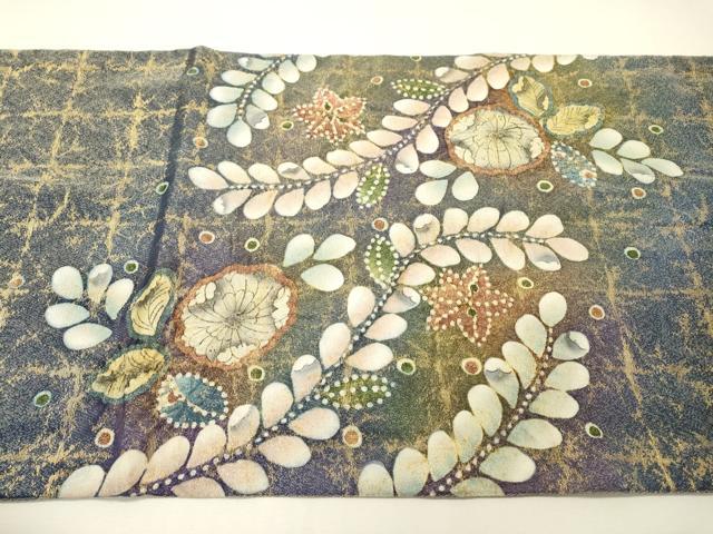 平和屋着物▼太鼓柄袋帯　作家物　絞り　辻が花　金糸　正絹　逸品　DABH7103fe