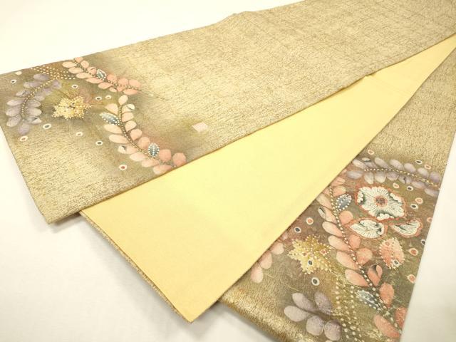 平和屋着物▼太鼓柄袋帯　作家物　絞り　辻が花　金糸　正絹　逸品　DABH7105fe