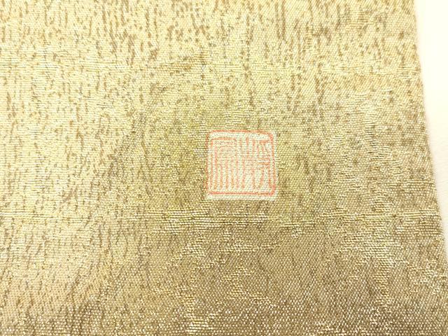 平和屋着物▼太鼓柄袋帯　作家物　絞り　辻が花　金糸　正絹　逸品　DABH7105fe