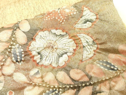 平和屋着物▼太鼓柄袋帯　作家物　絞り　辻が花　金糸　正絹　逸品　DABH7105fe