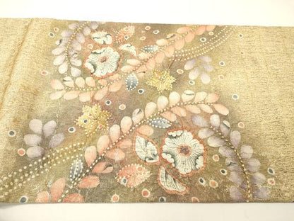 平和屋着物▼太鼓柄袋帯　作家物　絞り　辻が花　金糸　正絹　逸品　DABH7105fe
