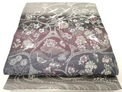 平和屋着物●両面　太鼓柄袋帯　輪奈織　舞桜　金糸　さが美扱い　正絹　逸品　DABH7115fe
