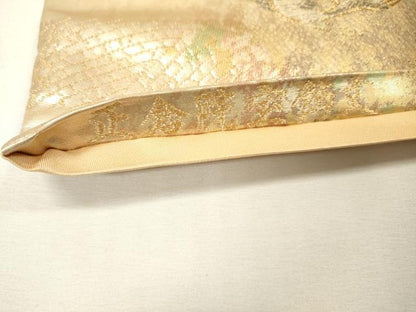 平和屋着物▼六通柄袋帯　正倉院宝飾文　金銀糸　引箔　正絹　逸品　DABH7128fe