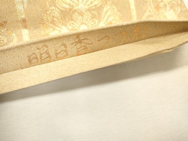 平和屋着物▼六通柄袋帯　明日香つづれ　蜀江向かい鳥花文　金糸　正絹　逸品　DABH7129fe