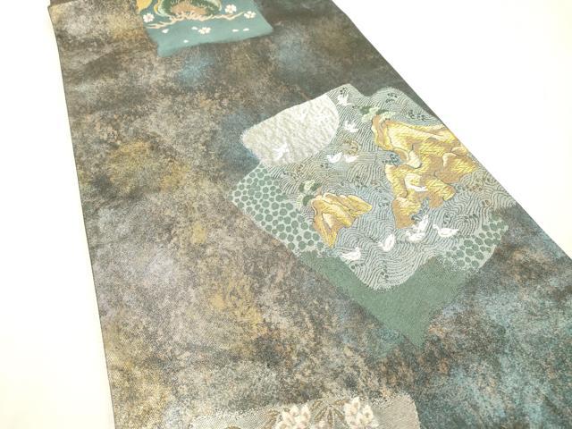 平和屋着物▼六通柄袋帯　唐織　松島香重ね　金銀彩　引箔　正絹　逸品　DABH7140fe