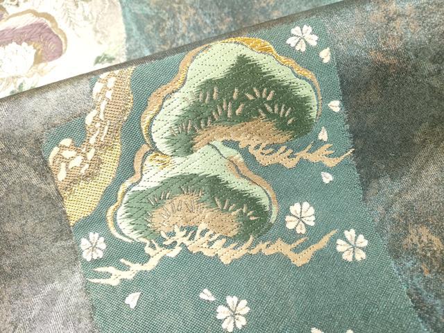 平和屋着物▼六通柄袋帯　唐織　松島香重ね　金銀彩　引箔　正絹　逸品　DABH7140fe