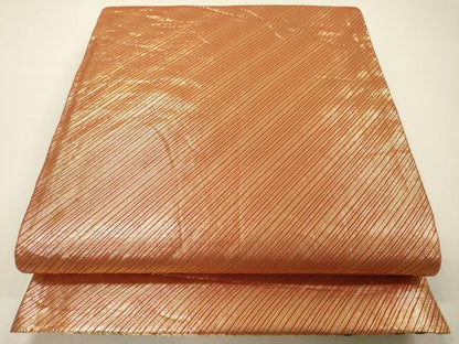 平和屋着物▼佐賀錦　両面　六通柄袋帯　流水花文　金糸　正絹　逸品　DABH7173fe