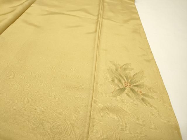 平和屋着物●上質な色無地　霞地紋　芥子色　正絹　逸品　未使用　DABH7179fe