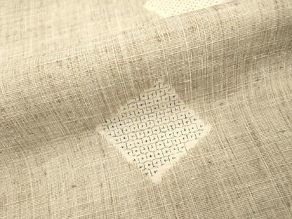 平和屋着物●結城紬　80亀甲　飛び亀甲柄　色紙散らし　正絹　逸品　DABH7181fe