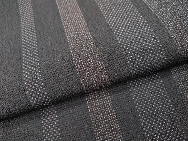 平和屋着物●本塩沢　110亀甲　間道　正絹　逸品　未使用　DABH7183fe