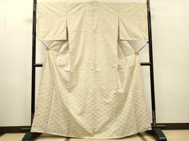 平和屋着物●本場大島紬　白大島　訪問着　芝文　正絹　逸品　未使用　DABH7184fe