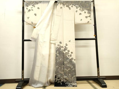 平和屋着物●訪問着　更紗洋花唐草文　暈し染　金彩　正絹　逸品　DABH7187fe