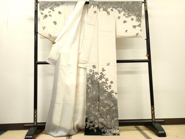 平和屋着物●訪問着　更紗洋花唐草文　暈し染　金彩　正絹　逸品　DABH7187fe
