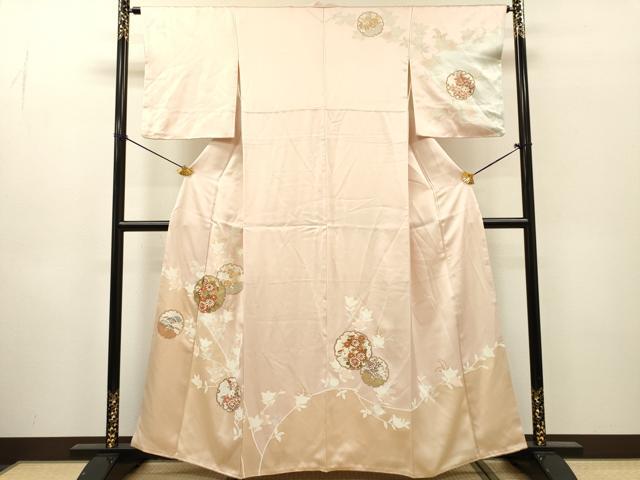 平和屋着物●訪問着　刺繍　雪輪花文　金彩　正絹　逸品　DABH7191fe