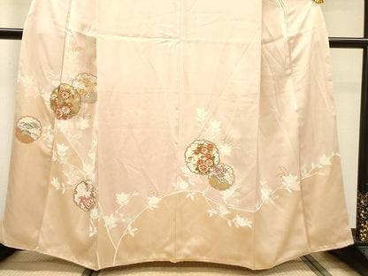 平和屋着物●訪問着　刺繍　雪輪花文　金彩　正絹　逸品　DABH7191fe