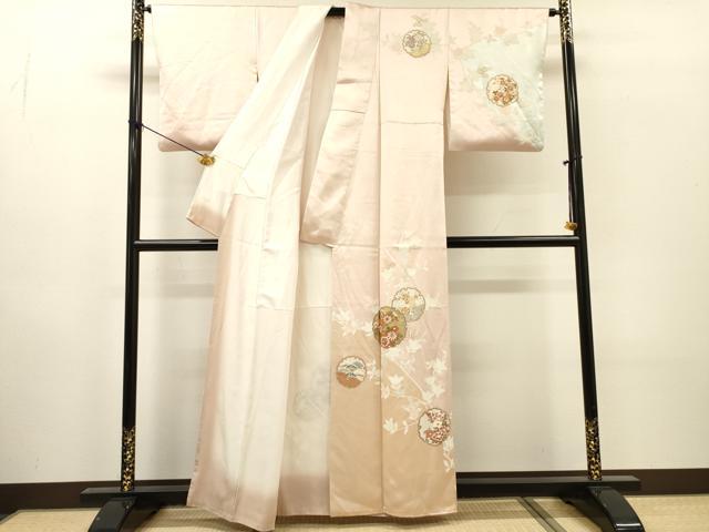 平和屋着物●訪問着　刺繍　雪輪花文　金彩　正絹　逸品　DABH7191fe