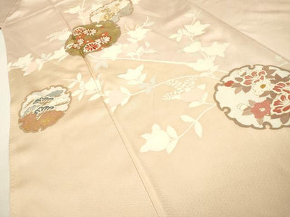 平和屋着物●訪問着　刺繍　雪輪花文　金彩　正絹　逸品　DABH7191fe