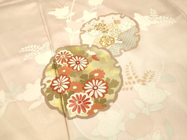 平和屋着物●訪問着　刺繍　雪輪花文　金彩　正絹　逸品　DABH7191fe