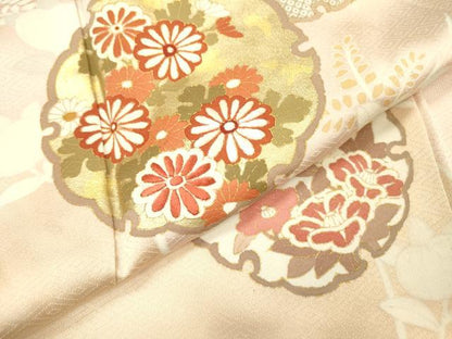 平和屋着物●訪問着　刺繍　雪輪花文　金彩　正絹　逸品　DABH7191fe