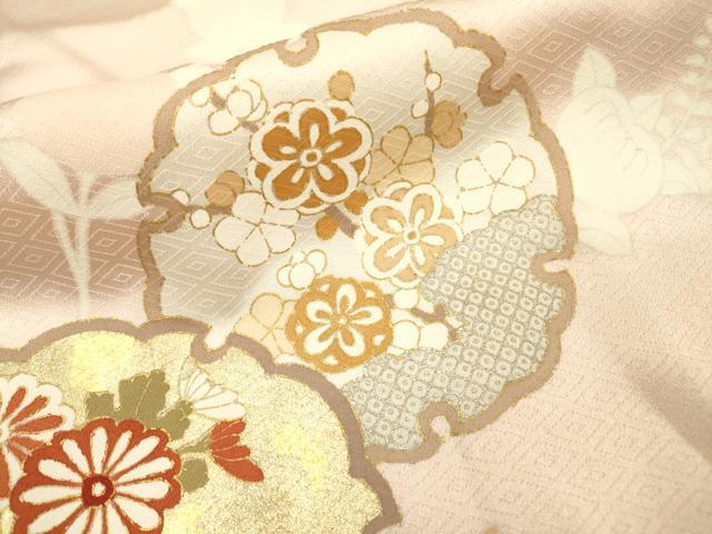 平和屋着物●訪問着　刺繍　雪輪花文　金彩　正絹　逸品　DABH7191fe