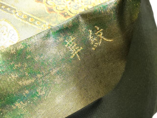 平和屋着物▼六通柄袋帯　華紋　虹彩箔百選　金銀糸　引箔　正絹　逸品　未使用　DABH7195fe