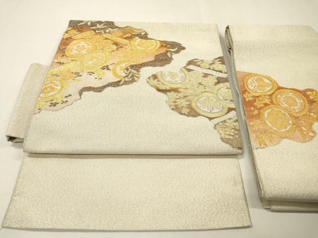 平和屋着物▼つけ帯　明つづれ　道長　金糸　正絹　逸品　DABH7198fe