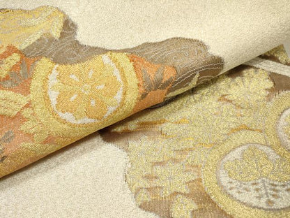 平和屋着物▼つけ帯　明つづれ　道長　金糸　正絹　逸品　DABH7198fe