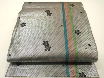 平和屋着物▼佐賀錦　両面　六通柄袋帯　花毬文　金銀糸　引箔　正絹　逸品　DABH7228fe
