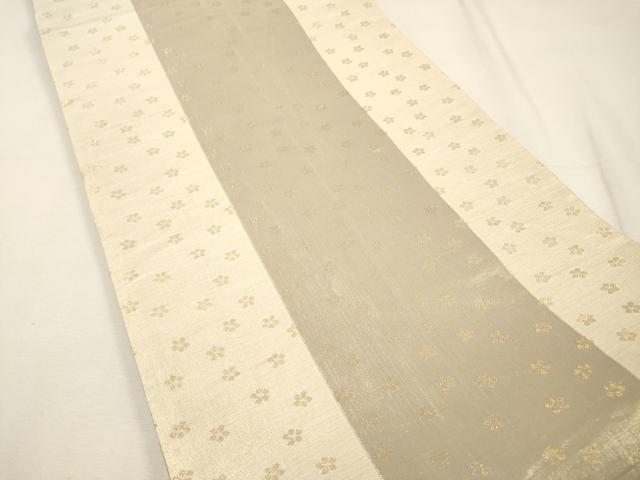平和屋着物▼両面　六通柄袋帯　唐織　枝垂れ花　金銀糸　正絹　逸品　DABH7231fe