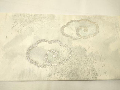 平和屋着物●九寸名古屋帯　龍　銀糸　引箔　正絹　逸品　DABH7235fe