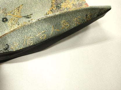 平和屋着物▼六通柄袋帯　北倉古人鳥求文　寿恵瑠　金銀糸　正絹　逸品　DABH7241fe
